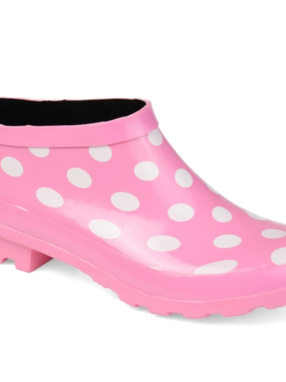Pink Polka Dot Women's Rain Clog Boots Rainer